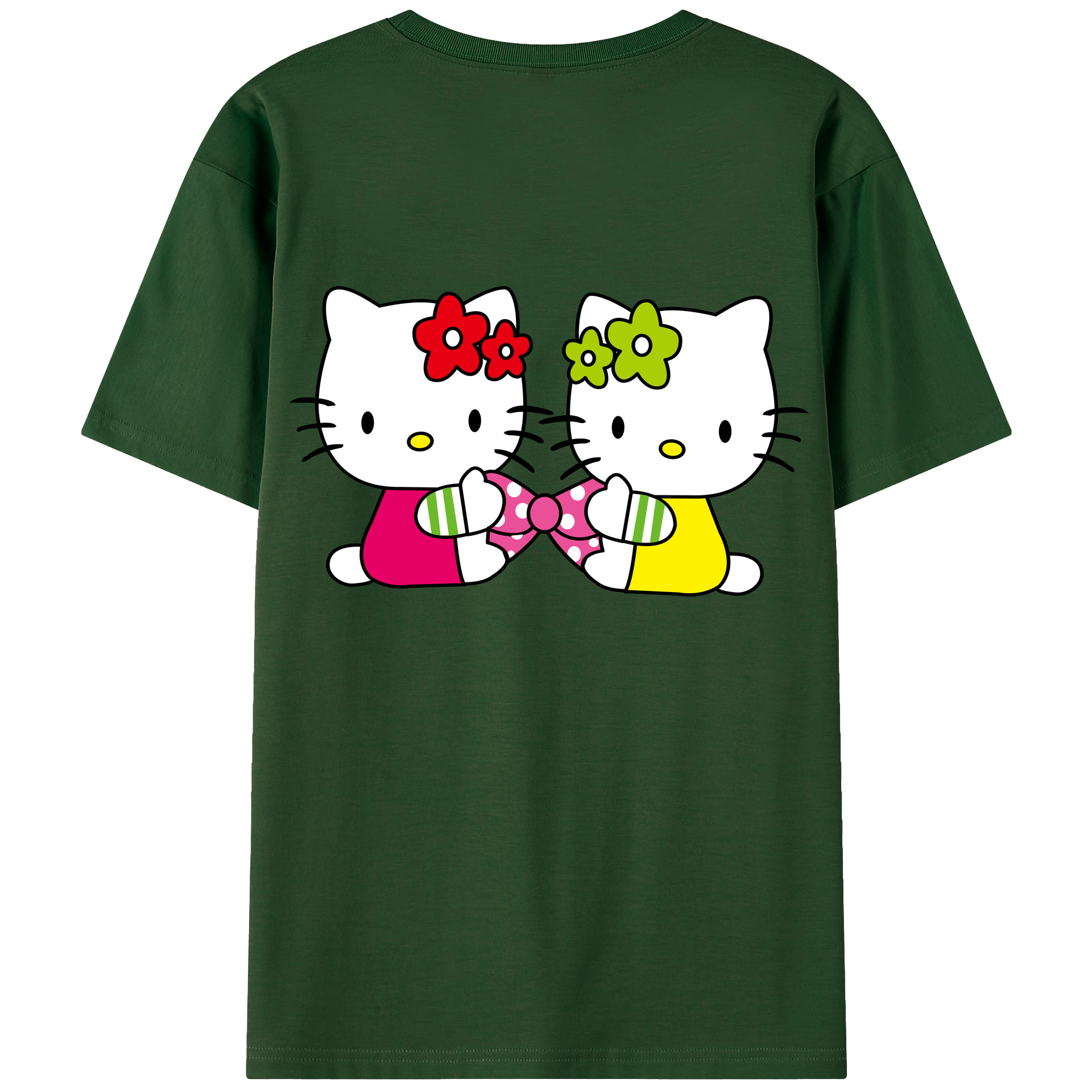 （画像用） Hello Kitty ハローキティ 綿100％半袖Tシャツ（背面プリント）